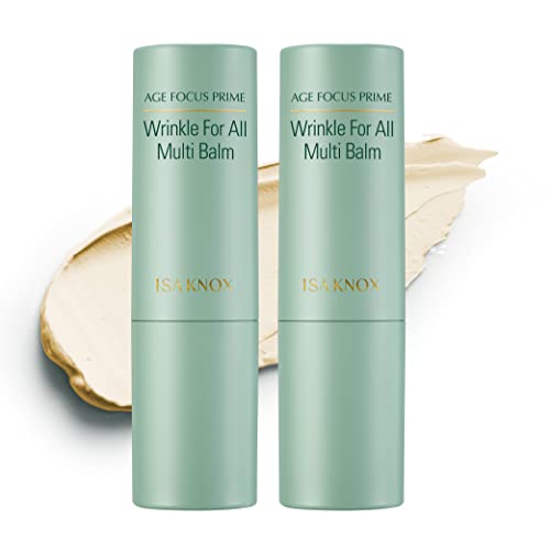 Isa Knox Korean Wrinkle Multi Balm Stick (Pack of 2, 0.2+0.2oz) - Moisturizing & Nourishing Oil Balm Stick for Eye, Neck, Lip. Helps Skin Texture, Castor, Moringa, Argan Oils | Korean Skincare