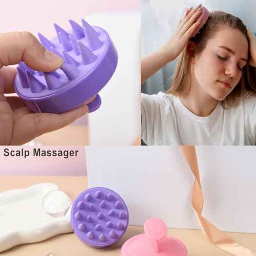 12 Pcs Hair Brush Set with Hair Spray Bottle for Toddlers, Women, Detangling Brush for Wet Dry Curly Hair, Edge Bristles Wide Tooth Rat Tail Combs for Baby Girls (pink)