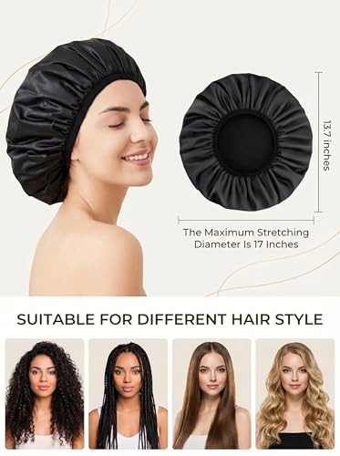Aquior Extra Large Terry Lined Waterproof Shower Cap for Women