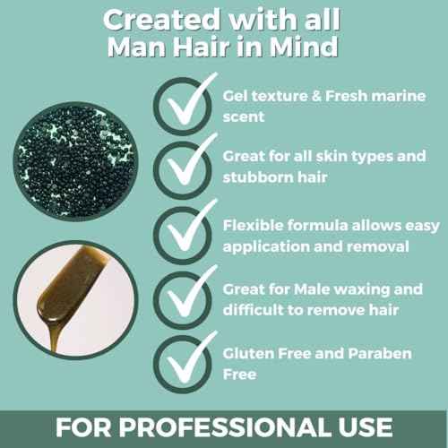 Cirepil - Homme - 800g / 28.22 oz Wax Beads Bag - Fresh Marine Scent - Flexible Formula for Male, Easy Application and Removal