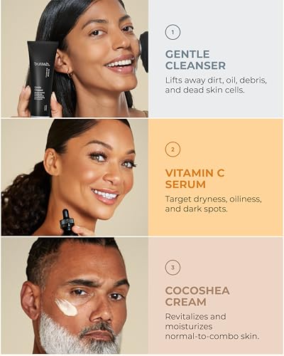 Buttah Skin 3-Piece Skincare Kit | Cleanser, Vitamin C Serum & CocoShea Moisturizer