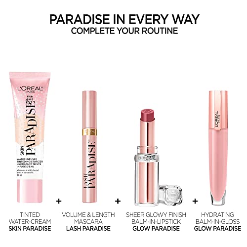 L'Oreal Paris Skin Paradise Water-infused Tinted Moisturizer with Broad Spectrum SPF 19 sunscreen lightweight, natural coverage up to 24h hydration for a fresh, glowing complexion, Deep 01, 1 fl oz