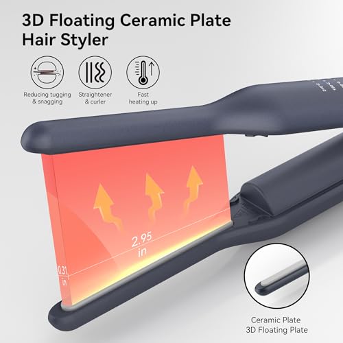VIKICON Mini Cordless Hair & Beard Straightener | 3/10" Ceramic Plates