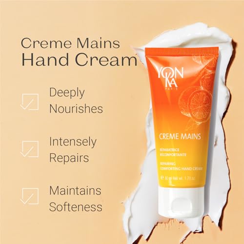 Yonka Sweet Orange Shea Butter Hand Cream | Vitamins E and Grape Seed Oil Soften and Repair | Fragrant Manarin and Citrus Scent | Nourish dry Hands, Nails and Cuticles | 1.73 oz