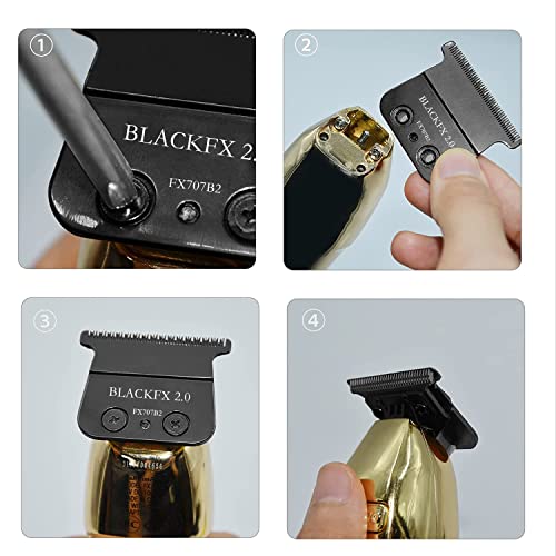 FX707ZB2 Replacement Blades Compatible with BaBylissPRO FX787 & FX726 Trimmers, for Outlining Hair Trimmers (FX787) and Trimmers (FX726) - black,3pcs