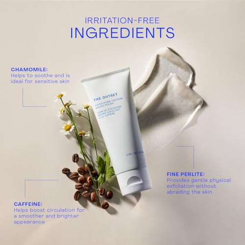 The Outset Exfoliating Caffeine Micro Polish, Brightening, Smoothing & Awakening Physical Face Scrub, Gentle, Fragrance-Free, Clean, Vegan & Gluten-Free Daily Skincare - 3.3 fl oz
