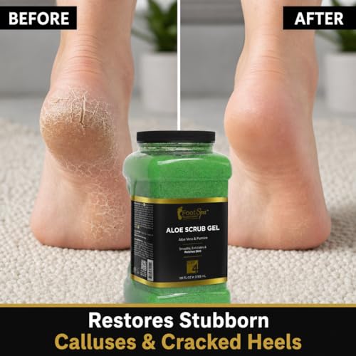FootSpa Pedicure Exfoliating Scrub Gel with Salicylic Acid & Pumice, 128 oz