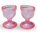 Pink Colored Eye Wash Cups for Effective Eye Cleansing - Eye Shaped Rim, Snug Fit (Set 2 Pcs.)