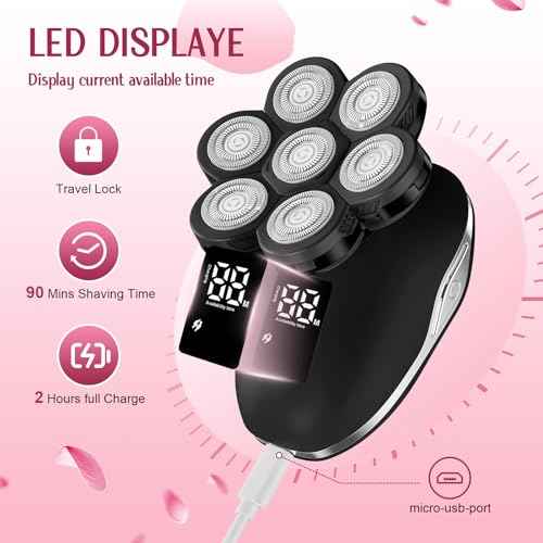 Electric Razors for Women,7D Gifts for Women,Cordless Electric Shaver with Detachable Head Wet/Dry Facial Hair Remover for Legs Painless Water Resistant (Black)