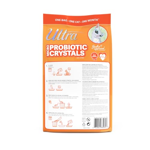 New Ultra Probiotic Micro Crystals Premium Cat Litter - 99.9% Dust Free, Soft on Paws, Fragrance Free - 15 Lbs. Total (3pk of 5 Lbs.)