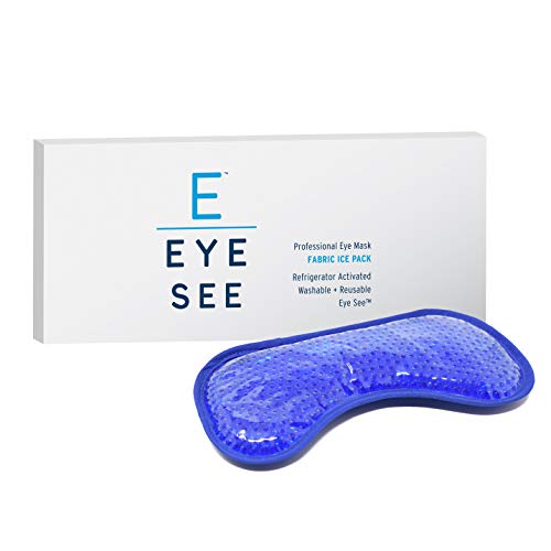 Eye See Plush Gel Eye Mask for Puffy Eyes, Blue - Cold Eye mask to Treat Dark Circles, Sinuses, Dry Eyes, and for Allergy Relief - Microwave Safe for Heat Therapy