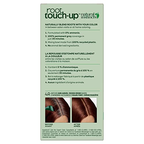 Clairol Natural Instincts Root Touch-Up 4R Dark Auburn, 1.1 fl oz