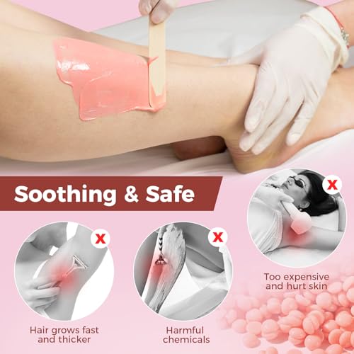 2.5lb Wax Beads, Hard Wax Beads for Coarse Hair Removal and Sensitive Skin- Waxing Beads for Women Men - Hard Wax Recommended for Full Body Bikini Brazilian Waxing (Rose)