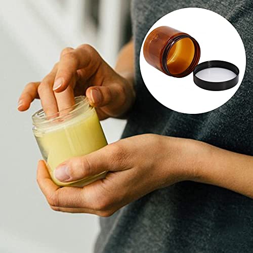 4 oz Plastic Containers with Lids 105pcs Amber Plastic Jars with Lids 4 Ounce Containers Travel Size Jars? Great for Lip Scrub, Body Butters, Cream, Slime, Craft Storage