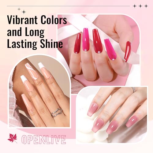 OpenLive 12-Piece Quick Dry Nail Polish Set with Base & Top Coat (5ml)