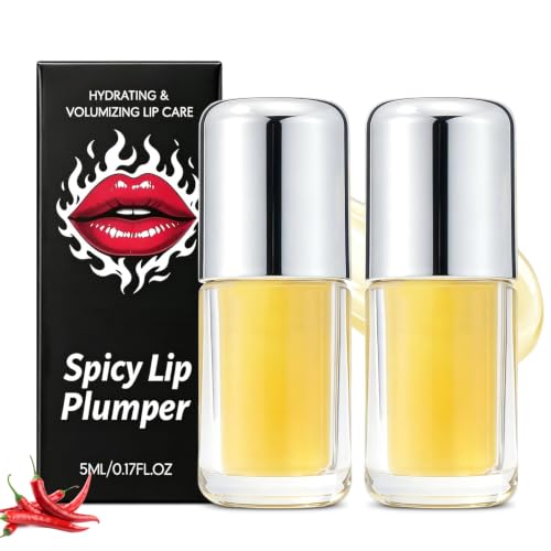 Spicy Plumping Lip Oil - 2PCS Moisturizing Lip Gloss for Fuller Lips