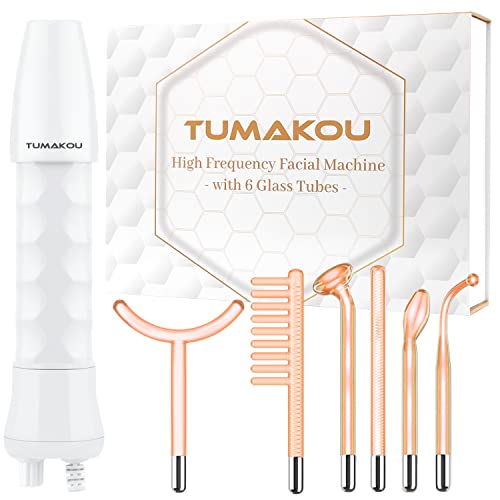 TUMAKOU High Frequency Facial Wand with 6 Glass Tubes