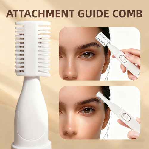 2025 Eyebrow Trimmer Facial Shaver for Women - Painless Facial Hair Remover, Mini Personal Grooming Tool with Combs