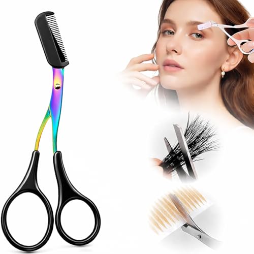 Eyebrow Trimmer Scissors with Comb - Precision Shaping for Women & Men