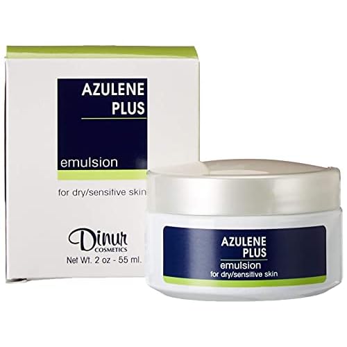 Dinur Cosmetics Azulene Emulsion Day Cream for Dry & Sensitive Skin Helps in Hydration Smoother Enhances Improves Skin Clarity Elasticity 2 OZ
