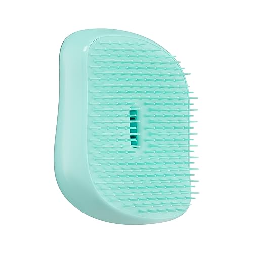 Tangle Teezer | The Compact Styler Detangling Hairbrush | Travel-Friendly with Protective Cover & Two-Tiered Teeth Design | Perfect for Wet, Dry & Flyaway Hair | Teal Matte Chrome