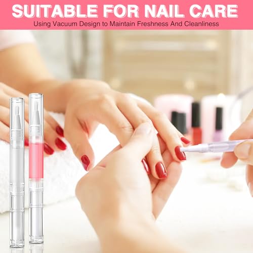 100 Pack 3ml Empty Cuticle Oil Pens - Transparent Twist Brush Applicators