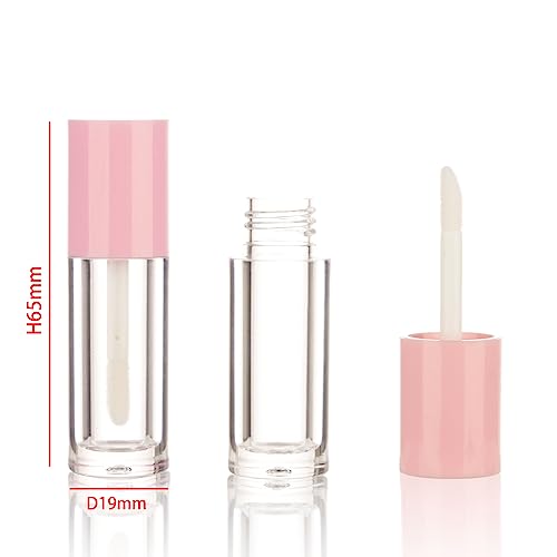 COSIDEA 10PCS Empty Pink Mini Lip Gloss Tubes 2.5ml 0.08 OZ lipgloss Tube with Wand Applicator for Lip oil tint bottles container