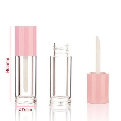 COSIDEA 40PCS Empty Pink Mini Lip Gloss Tubes 2.5ml 0.08 OZ lipgloss Tube with Wand Applicator for Lip oil tint bottles container