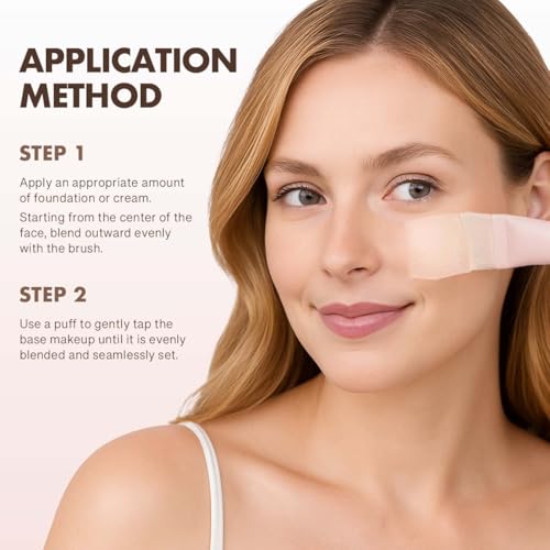 Momo's Workshop Rosy Reverie Trio Makeup Brush and Sponge Set?Satin Rose Edition 3-Piece Kit for Foundation and Powder&Fish Tail Brush, Flat Blending Sponge & Velour Powder Puff for a Flawless Finish