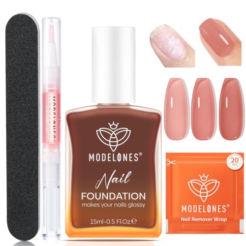 Modelones Sheer Rose Brown Nail Strengthener & Growth Kit - Fall Nail Polish