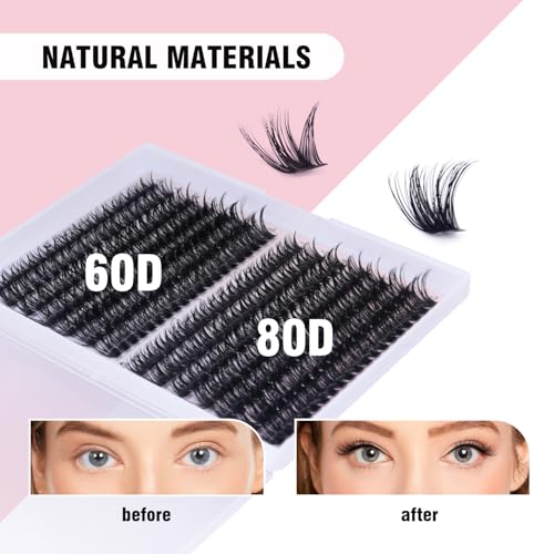 DIY Lash Extension Kit 273PCS Clusters 9-16mm with Bond & Remover