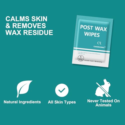 25 Pcs Post Wax Oil Wipes, Wax Remover for Skin Cleanser, After Waxing Care Reduces Redness, Removes Residue, Body & Facial Post Waxing Treatment, Post Wax Care Refill Pack for All Hair Removal
