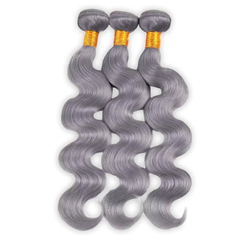 Gray Body Wave Bundles - 16, 18, 20 Inch Unprocessed Brazilian Hair