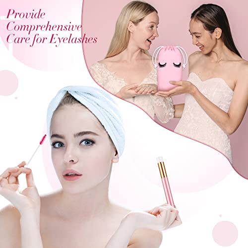Eyelash Extension Aftercare Set with Brushes, Mascara Tubes & Travel Bag