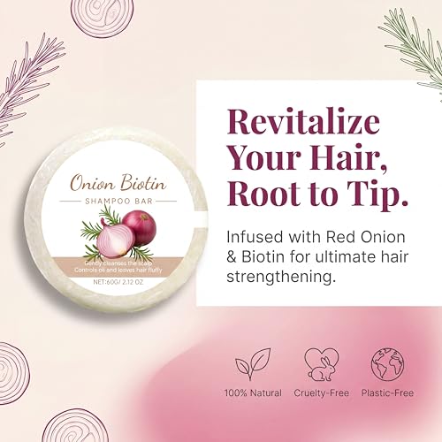 2 Pack Onion Biotin Rosemary Shampoo Bar for Hair Growth