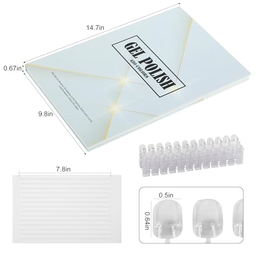 480 Nail Colors Book,Professional Nail Polish Chart Book with 600 Practice Tips & 1-500 Number Labels, Pre-Numbered Slots,Perfect for Salons and Home Use(Starry Sky)