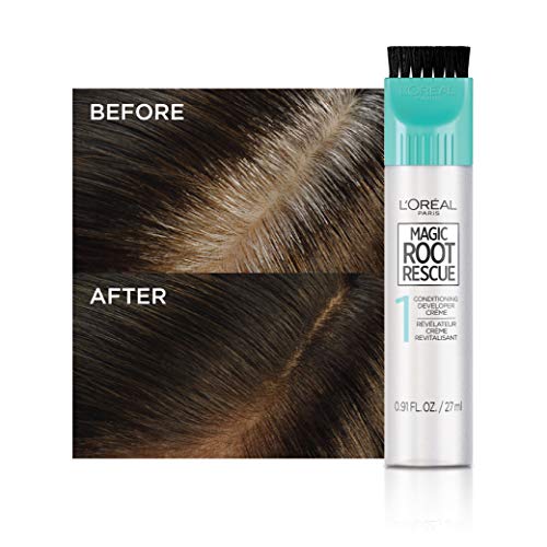 L'Oreal Paris Magic Root Rescue 10 Minute Root Hair Coloring Kit, Permanent Hair Color with Quick Precision Applicator, 100 percent Gray Coverage, 3 Soft Black, 2 count