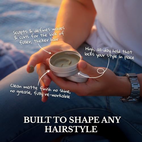 The Merman Curling Sea Clay - High Hold Men's Hair Clay, 2 oz