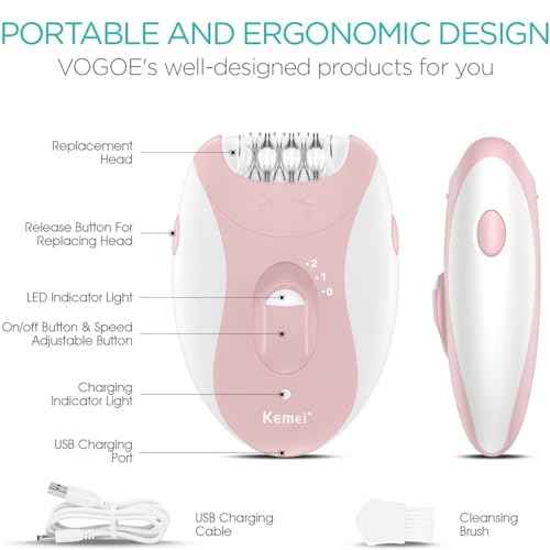 Epilator for Women, Smooth Glide Epilator for Women Face with 2 Speeds, Epilator Smooth Face Trimmer Device, Facial Hair Removal for Face Legs Arms Armpit Bikini