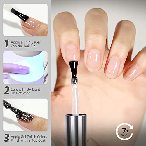 GAOY Peel Off Gel Base Coat - 16ml Clear Peelable Foundation for UV LED Lamp