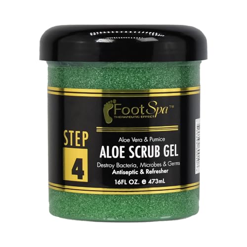 FOOT SPA - Exfoliating Scrub Gel, 16 Oz - Manicure, Pedicure and Body Exfoliator Infused with Aloe Vera and Salicylic Acid - Glow, Polish, Smooth and Moisture Skin - Body, Hand and Foot