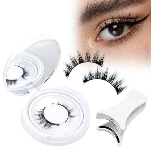 Magnetic Eyelashes With Applicator, Natural-looking, No Adhesive, No Eyeliner, Soft Comfortable Magnetic Lashes, Easy to Wear, Reusable (1Pair Eyelashes)