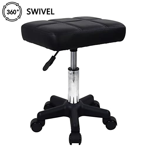Height Adjustable Rolling Stool with Wheels - Spa Salon Massage