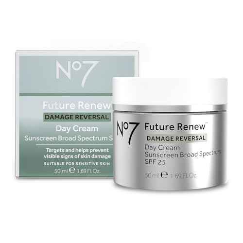 No7 Future Renew Damage Reversal Face Cream with SPF 25 - Anti Aging Face Moisturizer with Skin Firming Benefits - Formulated with Peptide Technology to Protect, Repair & Intensely Hydrate (1.69 Oz)
