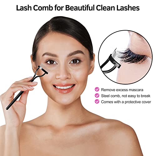 Eyelash Curler Kit with 10 Refill Pads, Tweezers & Eyebrow Brush