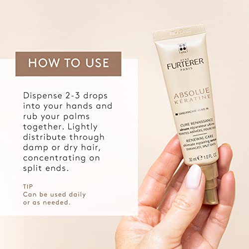 Rene Furterer Absolue Keratine Ultimate Repair Split End Serum - For Damaged, Over-Processed Hair - Repair & Restore, 1 fl. oz.