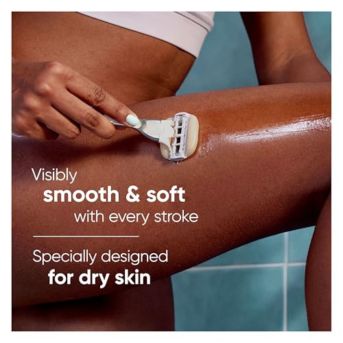 Gillette Venus Moistureglide Women's Razor Refills 8 Pack - 5 Blade Shaving Cartridges with Built-in Shave Gel Bars for Sensitive Dry Skin