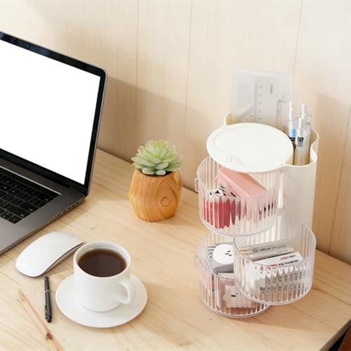 Rotating Hair Accessory Organizer - 3-Layer Makeup Brush Holder