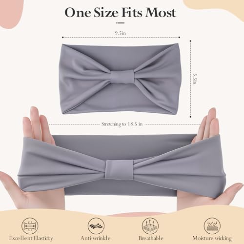 HSEM Wide Elastic Headbands for Women, 6-Pack