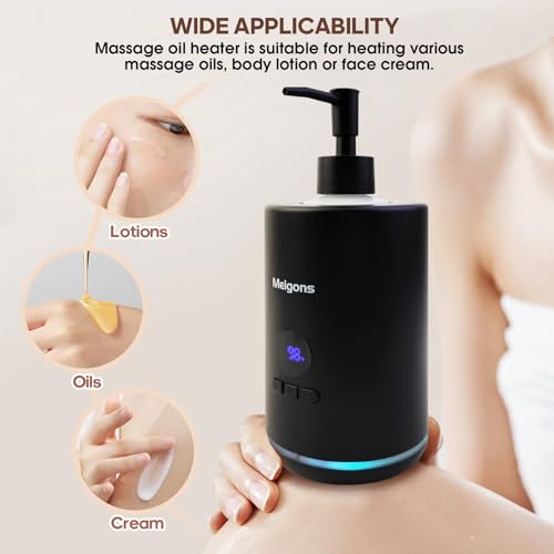 Meigons Massage Oil Warmer with Dual Bottle Dispenser